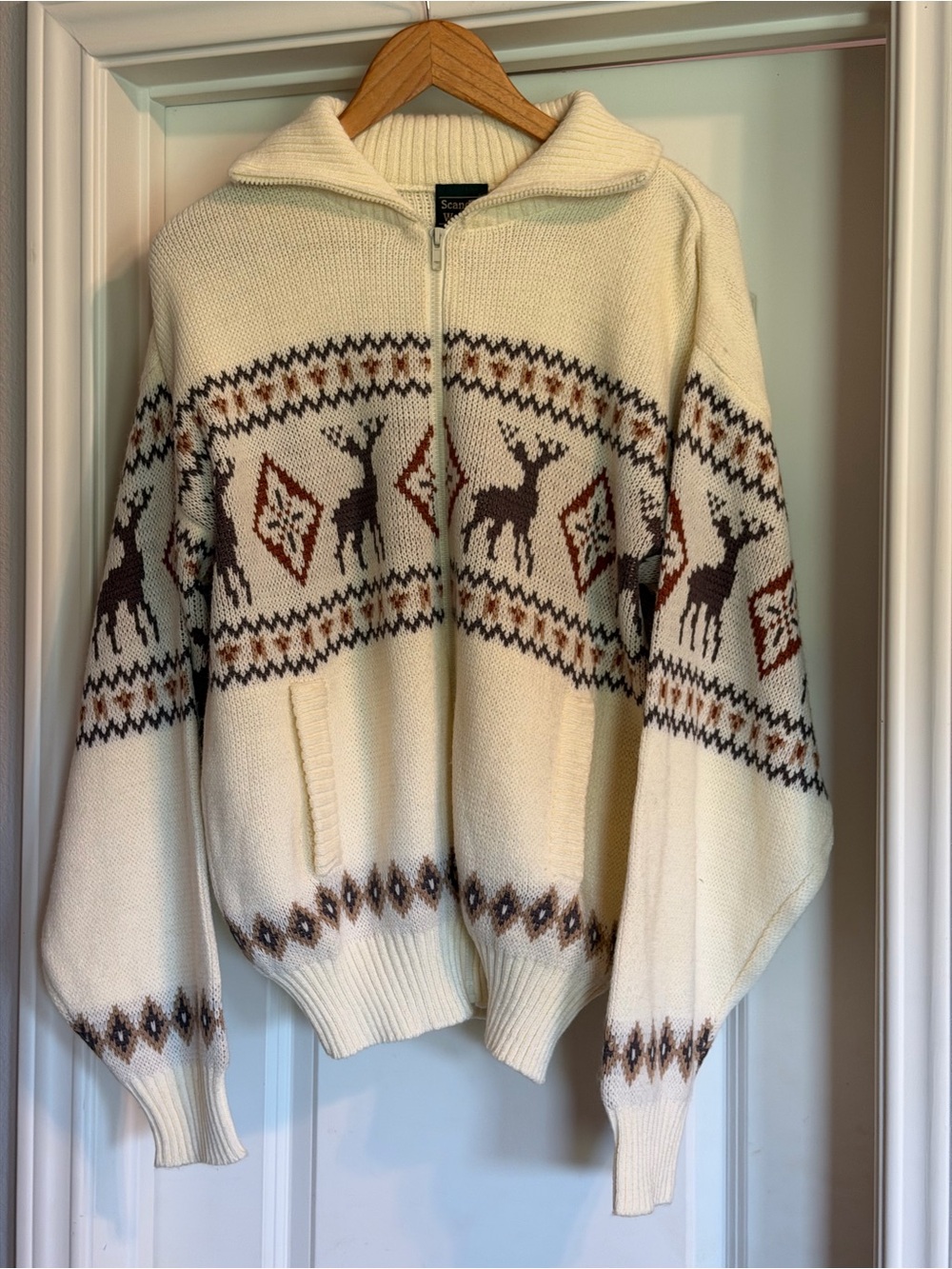 Scandia Woods knit zip cardigan sweater